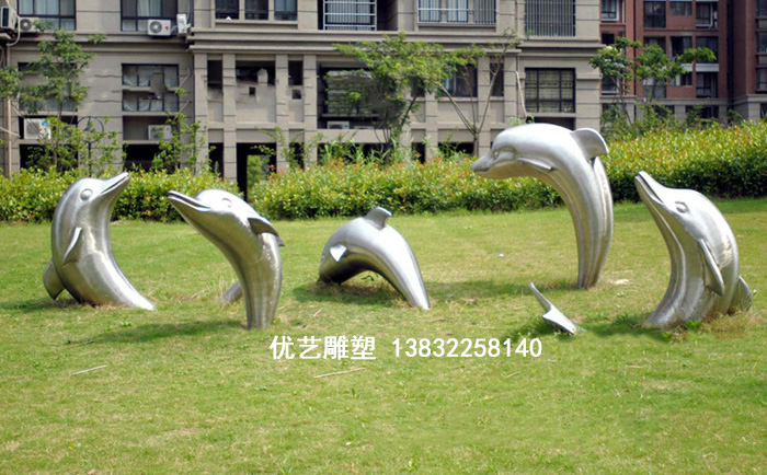 不銹鋼海豚雕塑