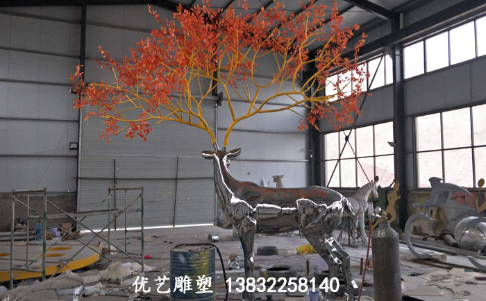 不銹鋼鹿雕塑