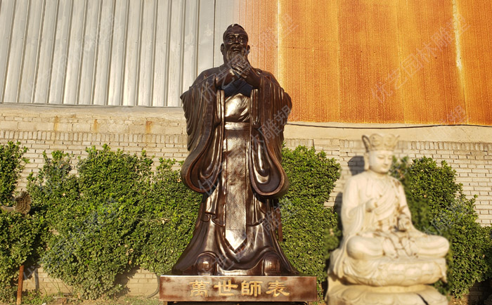 銅孔子雕塑