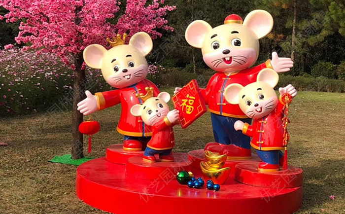 卡通玻璃鋼老鼠雕塑