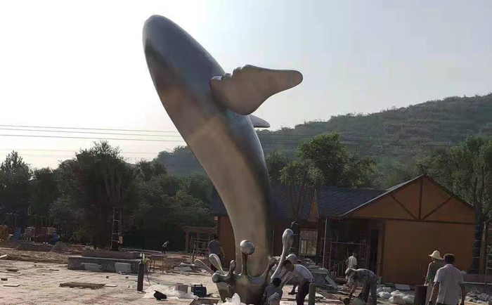 不銹鋼鯨魚雕塑