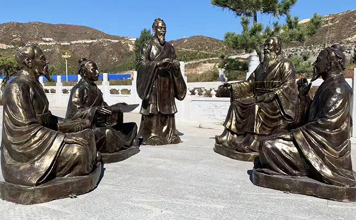 古代人物景觀銅雕塑