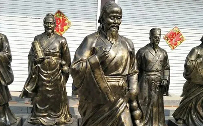 古代人物名醫(yī)銅華佗雕塑