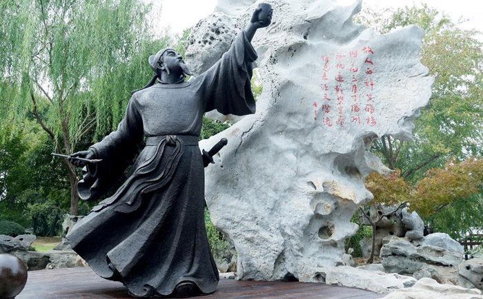 中式銅人物雕塑